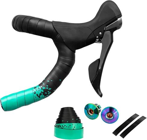 GORIX Bar Tape Handlebar Grip Wrap+2 Fixed Bar Plug 2 Color Road MTB Bicycle Cycling(GX-097BD(Global Edition)) (Blue) in Kuwait