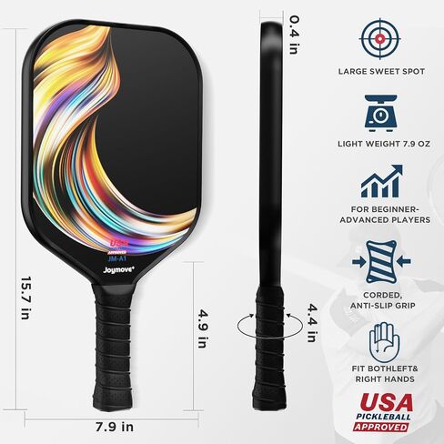 JOYMOVE Pickleball Paddles Set of 2/4/6, USAPA Approved Pickleball Paddle, Fiberglass Pickleball Set with Lightweight Pickleball Rackets,Pickleballs and Pickleball Bag, Pickleball Gifts for Beginners in Saudi Arabia