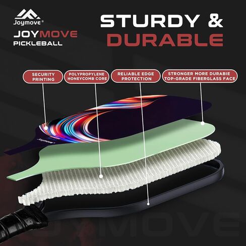 JOYMOVE Pickleball Paddles Set of 2/4/6, USAPA Approved Pickleball Paddle, Fiberglass Pickleball Set with Lightweight Pickleball Rackets,Pickleballs and Pickleball Bag, Pickleball Gifts for Beginners in Saudi Arabia