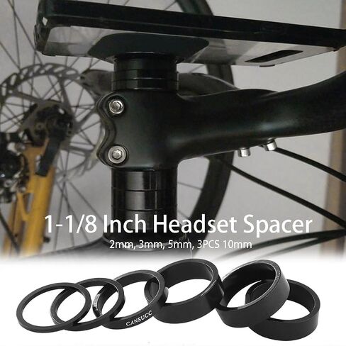 9PCS Bicycle Headset Spacer, Threadless Aluminum Alloy Headset Stem Spacer Set 1-1/8 Inch Headset Spacer for MTB BMX Mountain Road Bikes Cycling (2mm 3mm 5mm and 3PCS 10mm Spacer) in Kuwait
