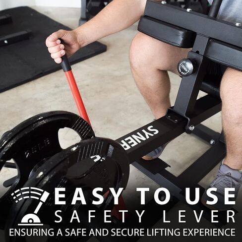 آلة رفع الساق من سينرجي بسعة قصوى تصل إلى 550 رطل. متوافق مع لوحات الوزن المفتوحة مقاس 1 بوصة و2 بوصة. in Kuwait