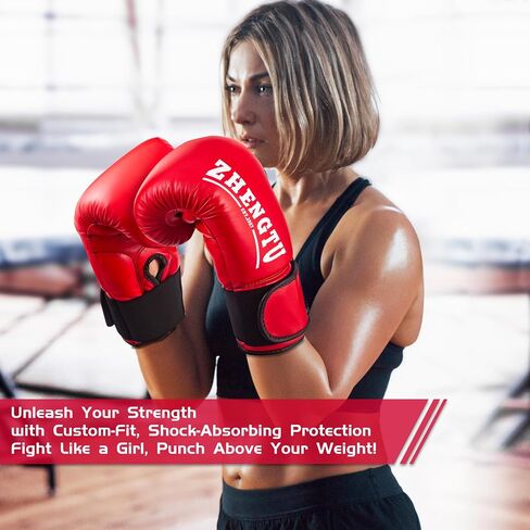 Boxing Gloves for Women, PU Leather, Muay Thai Training,Sparring,Fighting Kickboxing, Heavy Bag Gloves for Ladies,8-14 oz in Saudi Arabia