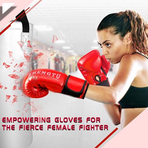 Boxing Gloves for Women, PU Leather, Muay Thai Training,Sparring,Fighting Kickboxing, Heavy Bag Gloves for Ladies,8-14 oz in Saudi Arabia