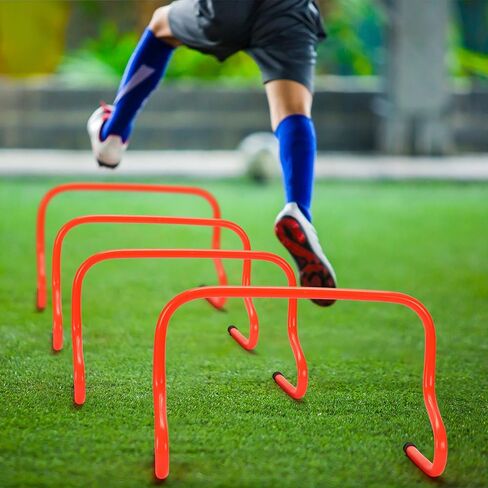 6 Sets 12" Speed Agility Training Hurdles for Athletes Soccer Training Hurdles Agility Training Equipment with Marker Cone Adjustable Training Hurdle Plyometric Hurdles for Basketball in Kuwait
