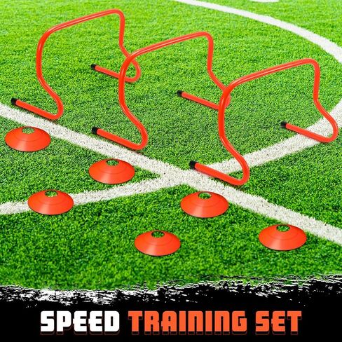 6 Sets 12" Speed Agility Training Hurdles for Athletes Soccer Training Hurdles Agility Training Equipment with Marker Cone Adjustable Training Hurdle Plyometric Hurdles for Basketball in Kuwait
