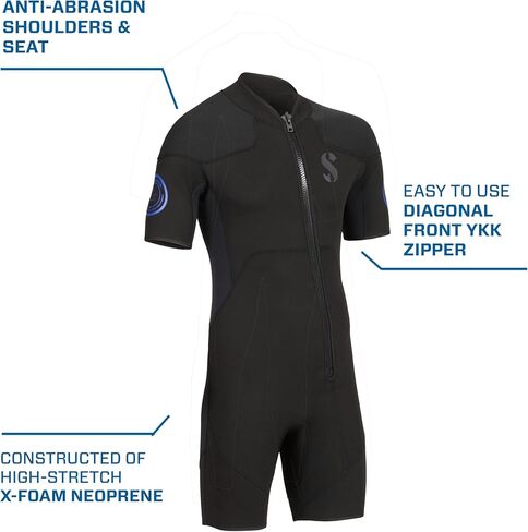 SCUBAPRO Oneflex Shorty Men's Diving Wetsuit, 2.5mm, Short Sleeve, X-Foam Neoprene, 4XL in Saudi Arabia