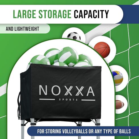 Volleyball Cart with Wheels - Portable Volleyball Ball Cart Bag on Wheels, Collapsible Sports Ball Equipment Storage Cart for Volleybal, Indoor and Outdoor. in Saudi Arabia