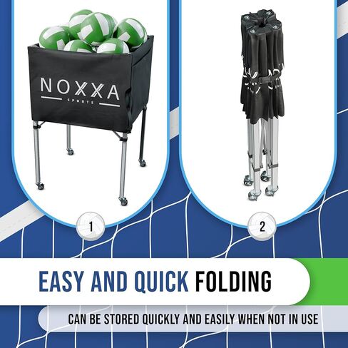Volleyball Cart with Wheels - Portable Volleyball Ball Cart Bag on Wheels, Collapsible Sports Ball Equipment Storage Cart for Volleybal, Indoor and Outdoor. in Saudi Arabia
