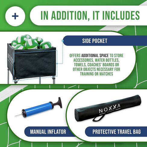 Volleyball Cart with Wheels - Portable Volleyball Ball Cart Bag on Wheels, Collapsible Sports Ball Equipment Storage Cart for Volleybal, Indoor and Outdoor. in Saudi Arabia