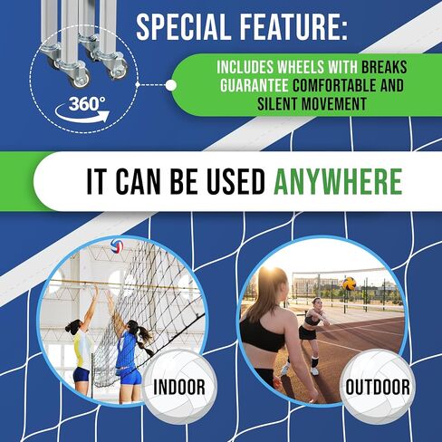 Volleyball Cart with Wheels - Portable Volleyball Ball Cart Bag on Wheels, Collapsible Sports Ball Equipment Storage Cart for Volleybal, Indoor and Outdoor. in Saudi Arabia