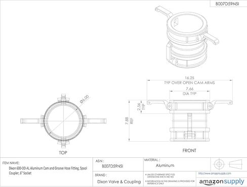 Dixon 200-DD-AL تركيب خرطوم الألومنيوم وخرطوم الأخدود، قارنة التوصيل، مقبس 2 بوصة in Kuwait
