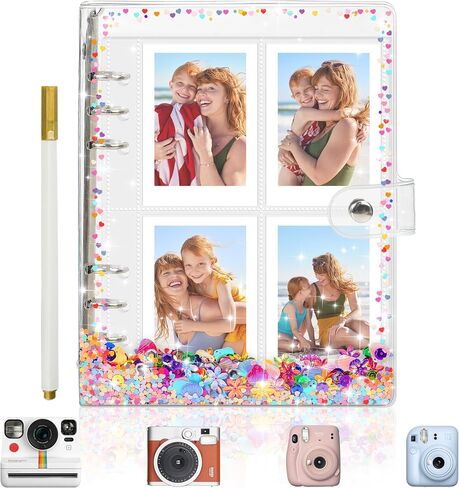Vienrose Mini Polaroid Photo Album 200 Pocket 2x3 Inch Pictures for Fujifilm Instax Mini 7s 8 9 11 Instant Camera Polaroid Snap Book, Colorful Seashell in Saudi Arabia