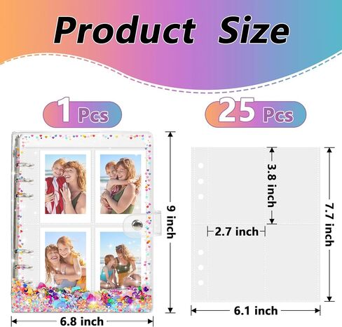 Vienrose Mini Polaroid Photo Album 200 Pocket 2x3 Inch Pictures for Fujifilm Instax Mini 7s 8 9 11 Instant Camera Polaroid Snap Book, Colorful Seashell in Saudi Arabia