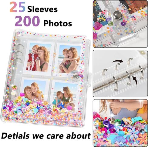 Vienrose Mini Polaroid Photo Album 200 Pocket 2x3 Inch Pictures for Fujifilm Instax Mini 7s 8 9 11 Instant Camera Polaroid Snap Book, Colorful Seashell in Saudi Arabia