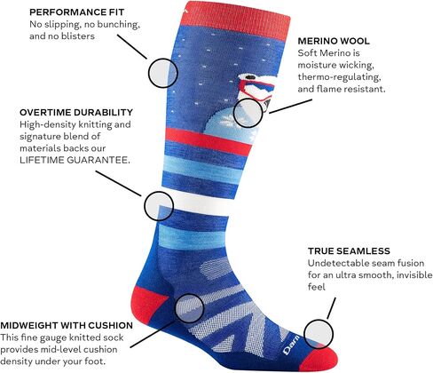 Darn Tough Polar Patroller OTC Midweight With Cushion W/Padded Shin - Youth in Saudi Arabia