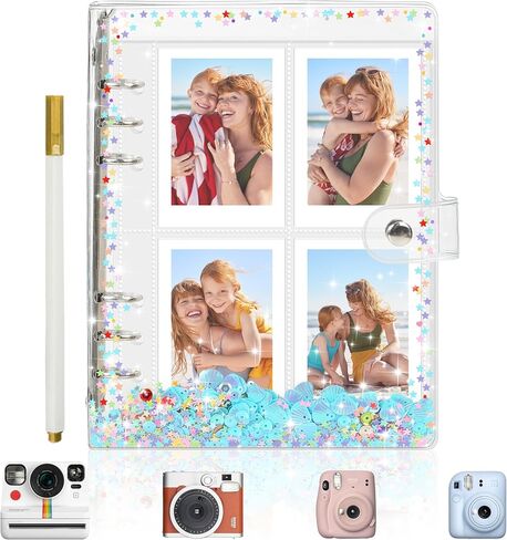 Vienrose Mini Polaroid Photo Album 200 Pocket 2x3 Inch Pictures for Fujifilm Instax Mini 7s 8 9 11 Instant Camera Polaroid Snap Book, Colorful Seashell in Saudi Arabia