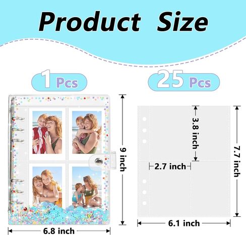 Vienrose Mini Polaroid Photo Album 200 Pocket 2x3 Inch Pictures for Fujifilm Instax Mini 7s 8 9 11 Instant Camera Polaroid Snap Book, Colorful Seashell in Saudi Arabia