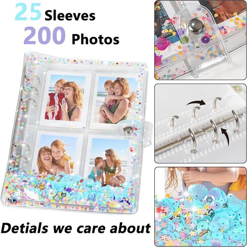 Vienrose Mini Polaroid Photo Album 200 Pocket 2x3 Inch Pictures for Fujifilm Instax Mini 7s 8 9 11 Instant Camera Polaroid Snap Book, Colorful Seashell in Saudi Arabia