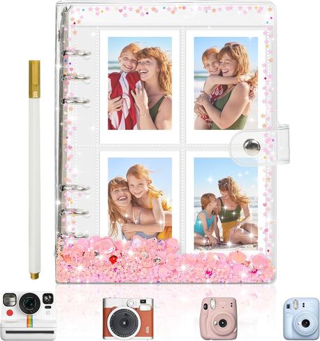 Vienrose Mini Polaroid Photo Album 200 Pocket 2x3 Inch Pictures for Fujifilm Instax Mini 7s 8 9 11 Instant Camera Polaroid Snap Book, Colorful Seashell in Saudi Arabia