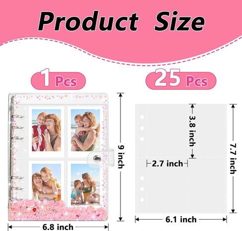 Vienrose Mini Polaroid Photo Album 200 Pocket 2x3 Inch Pictures for Fujifilm Instax Mini 7s 8 9 11 Instant Camera Polaroid Snap Book, Colorful Seashell in Saudi Arabia