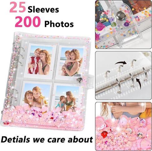 Vienrose Mini Polaroid Photo Album 200 Pocket 2x3 Inch Pictures for Fujifilm Instax Mini 7s 8 9 11 Instant Camera Polaroid Snap Book, Colorful Seashell in Saudi Arabia
