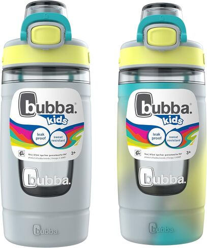 Bubba Kids Flo Silicone Sleeve and Wide Mouth, 16oz, 2-Pack Water Bottle, Medium, Light Stone; Light Stone Tie Dye in Saudi Arabia