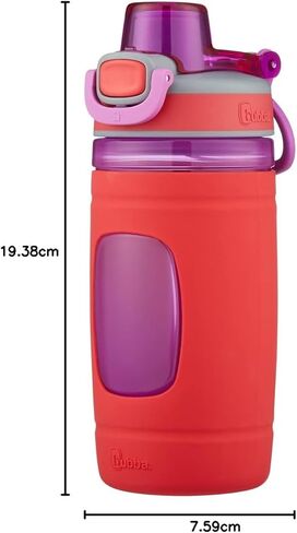 غطاء سيليكون فلو للأطفال وفم واسع من بوبا كيدز، 16 أونصة، زجاجة مياه مكونة من قطعتين، متوسطة، حجر فاتح؛ صبغ التعادل الحجري الفاتح in Kuwait