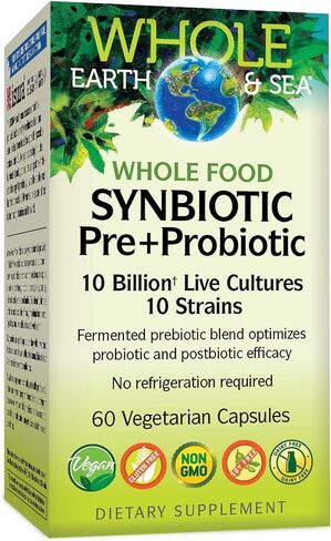 Natural Factors Whole Earth & Sea, Whole Food Synbiotic Pre + Probiotic, Fermented Digestive Enzymes, 60 Vegetarian Capsules in Saudi Arabia
