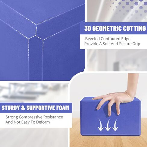 2024 Biguphate Yoga Blocks 9x 6x4 Inch，EVA Foam Yoga Block Supportive Latex-Free, Non-Slip Exercise Blocks, Yoga Accessories for Pilates, Meditation, Balance, Stretching and Deep Poses in Saudi Arabia