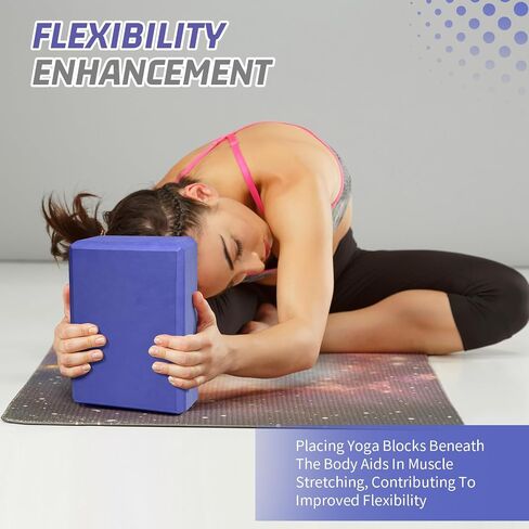2024 Biguphate Yoga Blocks 9x 6x4 Inch，EVA Foam Yoga Block Supportive Latex-Free, Non-Slip Exercise Blocks, Yoga Accessories for Pilates, Meditation, Balance, Stretching and Deep Poses in Saudi Arabia