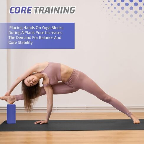 2024 Biguphate Yoga Blocks 9x 6x4 Inch，EVA Foam Yoga Block Supportive Latex-Free, Non-Slip Exercise Blocks, Yoga Accessories for Pilates, Meditation, Balance, Stretching and Deep Poses in Saudi Arabia