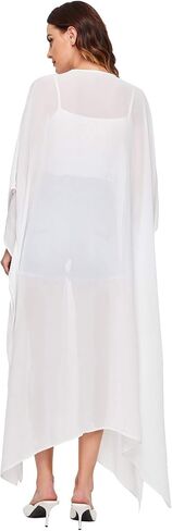 SweatyRocks Women's Flowy Kimono Cardigan Open Front Maxi Dress Solid Black XL in Saudi Arabia