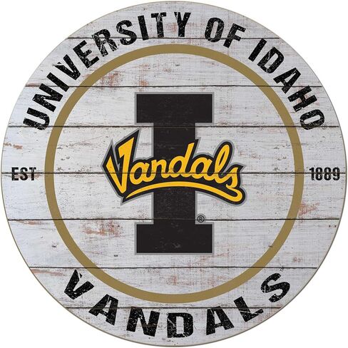 KH Sports Fan Idaho Vandals Weathered Circle Sign, 20x20 Inches, Vandals Decor for Dorm Room, Fan Cave, Living Room; Display Your Team Spirit with This Idaho Vandals Wall Art in Saudi Arabia
