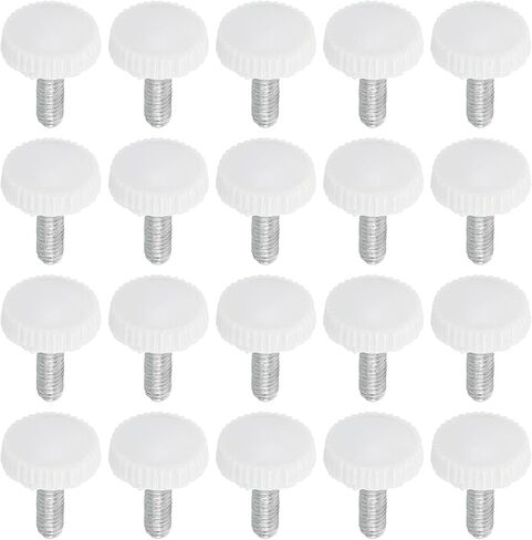 PATIKIL M4x12mm Knurled Thumb Screws, 20 Pack Male Thread Round Clamping Screws Knobs Hand Grip Bolts Mounting Fasteners for Lighting Furniture Hardware White in Saudi Arabia