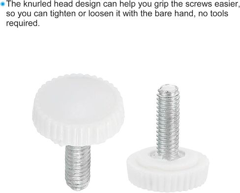 PATIKIL M4x12mm Knurled Thumb Screws, 20 Pack Male Thread Round Clamping Screws Knobs Hand Grip Bolts Mounting Fasteners for Lighting Furniture Hardware White in Saudi Arabia