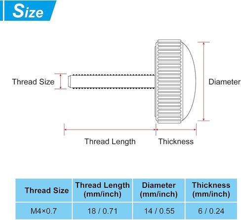 PATIKIL M4x12mm Knurled Thumb Screws, 20 Pack Male Thread Round Clamping Screws Knobs Hand Grip Bolts Mounting Fasteners for Lighting Furniture Hardware White in Saudi Arabia