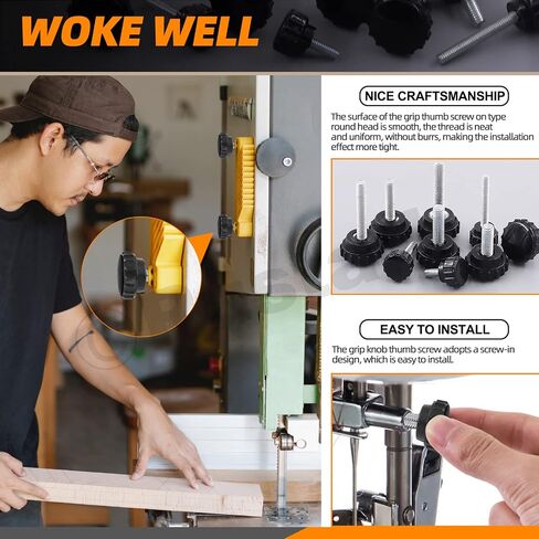 48Pcs M4 M5 M6 9 Sizes Threaded Knurled Thumbscrew Clamping Knobs Grip Thumb Screw Assortment Kit, Knurled Clamping Knob Grip Black Round Clamping Screws in Kuwait