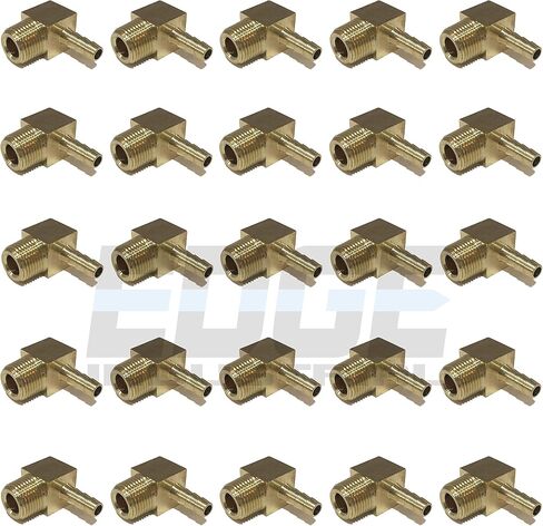 1/4 "معرف خرطوم إلى 3/8" ذكر NPT MNPT 90 درجة كوع نحاسي مناسب للوقود / الهواء / الماء / الزيت / الغاز / WOG (الكمية 01) in Kuwait