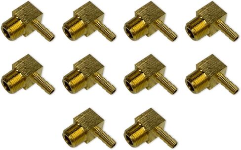 1/4 "معرف خرطوم إلى 3/8" ذكر NPT MNPT 90 درجة كوع نحاسي مناسب للوقود / الهواء / الماء / الزيت / الغاز / WOG (الكمية 01) in Kuwait