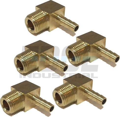 1/4 "معرف خرطوم إلى 3/8" ذكر NPT MNPT 90 درجة كوع نحاسي مناسب للوقود / الهواء / الماء / الزيت / الغاز / WOG (الكمية 01) in Kuwait