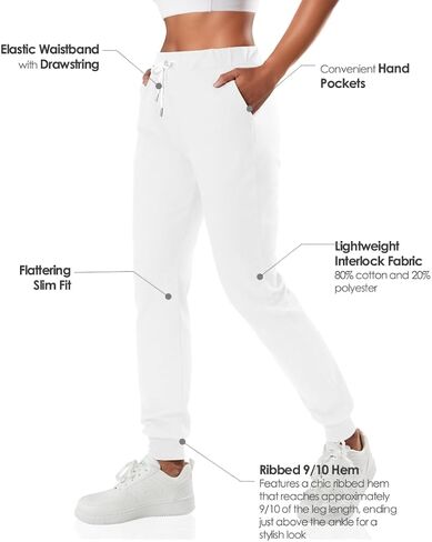 GIVON Women's Jogger Pants 9/10 Length Slim Fit Lightweight Sweat Pants with Pockets for Yoga Gym Workout Sweatpants in Saudi Arabia