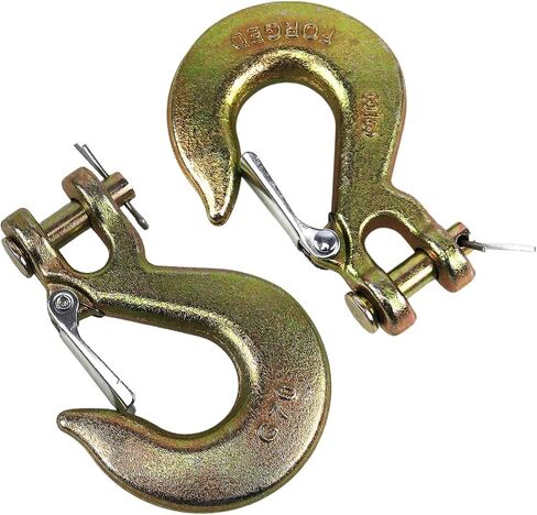 RULLINE 2-Pack 3/8" U-Shaped Slip Hooks w/Safety Lock, G70 Steel Clevis Hook for Towing Trailers. Heavy-Duty Chain Hooks, Trailer Receiver Hitch Hook, Solid U-Shaped Grab Hook, 18,000 lbs Capacity in Saudi Arabia