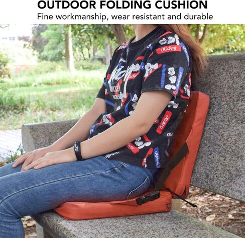 Diydeg Portable Stadium Seat Cushion, Outdoor Folding Padded Floor Chair with Back Support, Storage Pocket & Adjustable Strap, Lightweight Stadium Bleacher Seat for Sporting Events, in Saudi Arabia