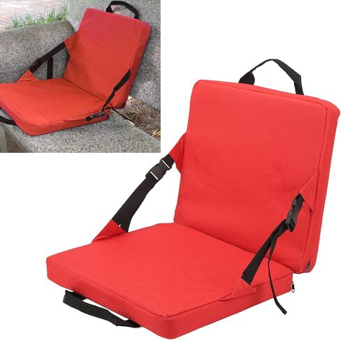 Diydeg Portable Stadium Seat Cushion, Outdoor Folding Padded Floor Chair with Back Support, Storage Pocket & Adjustable Strap, Lightweight Stadium Bleacher Seat for Sporting Events, in Saudi Arabia