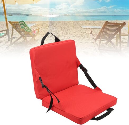 Diydeg Portable Stadium Seat Cushion, Outdoor Folding Padded Floor Chair with Back Support, Storage Pocket & Adjustable Strap, Lightweight Stadium Bleacher Seat for Sporting Events, in Saudi Arabia