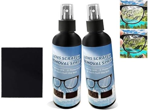 2PC New Lens Scratch Remover,Repair Lens Glass Grinding Scratch,Glasses Cleaner Spray for Sunglasses Screen Cleaner Tools in Kuwait
