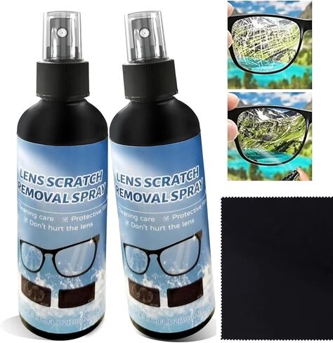 Eyeglass Scratch Remover,100ml Lens Scratch Remover,Scratch Remover for Sunglasses,Eye Glasses Cleaner Spray,for Sunglasses Screen Cleaner Tools（2PCS） in Kuwait