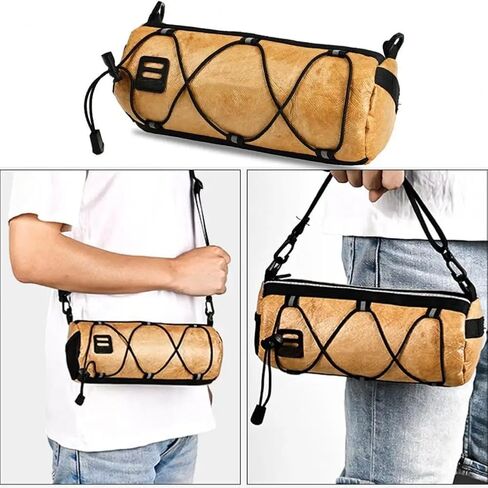 Bike Handlebar Bag Black, Bicycle Front Frame Bag with Shoulder Strap Multifunctional Bike Pouch Mountain Road Bike Storage Bag Bicycle Accessories for Bike Motorcycle in Saudi Arabia
