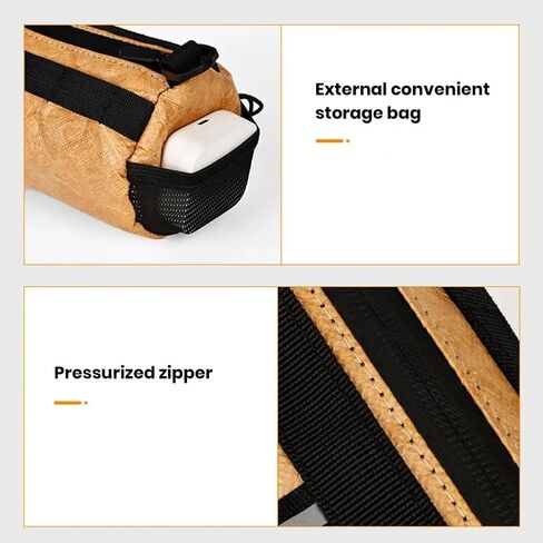 Bike Handlebar Bag Black, Bicycle Front Frame Bag with Shoulder Strap Multifunctional Bike Pouch Mountain Road Bike Storage Bag Bicycle Accessories for Bike Motorcycle in Saudi Arabia