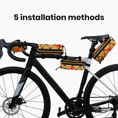 Bike Handlebar Bag Black, Bicycle Front Frame Bag with Shoulder Strap Multifunctional Bike Pouch Mountain Road Bike Storage Bag Bicycle Accessories for Bike Motorcycle in Saudi Arabia